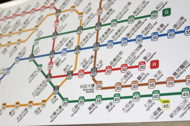 台湾地下鉄MR路線図